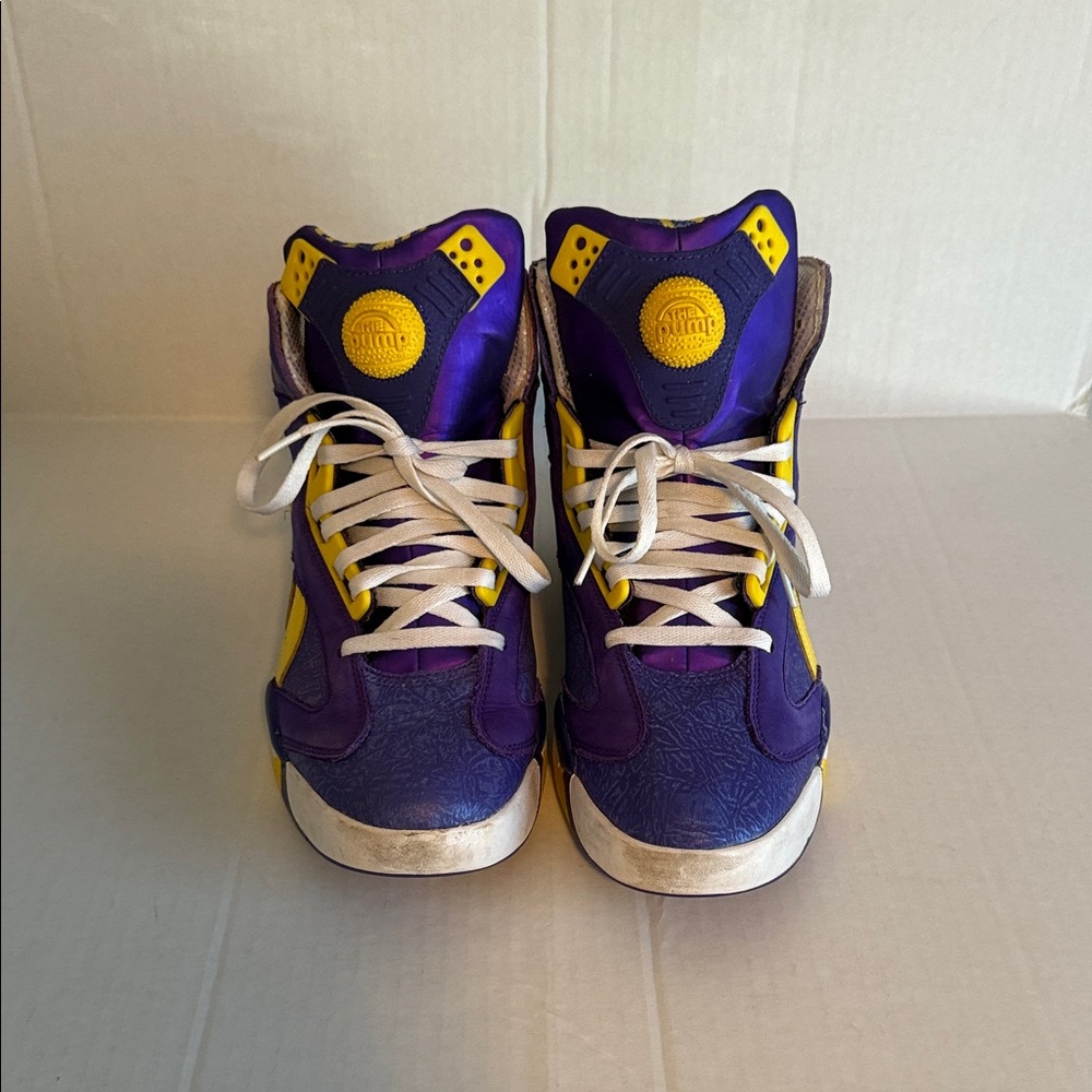 Reebok Shaw Attaq LSU Purple and Yellow High-Top Sneakers Sz 10.5 Pre-owned
